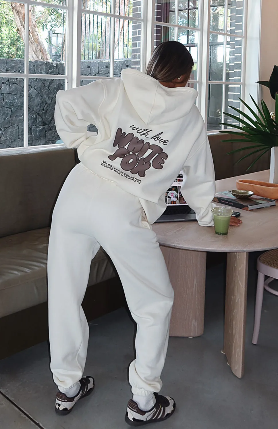 With Love Always Sweatpants Cream Wide Leg