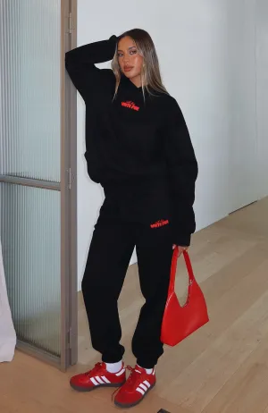 Fashion Forward Breathable fabric With Love In The Moment Sweatpants Black