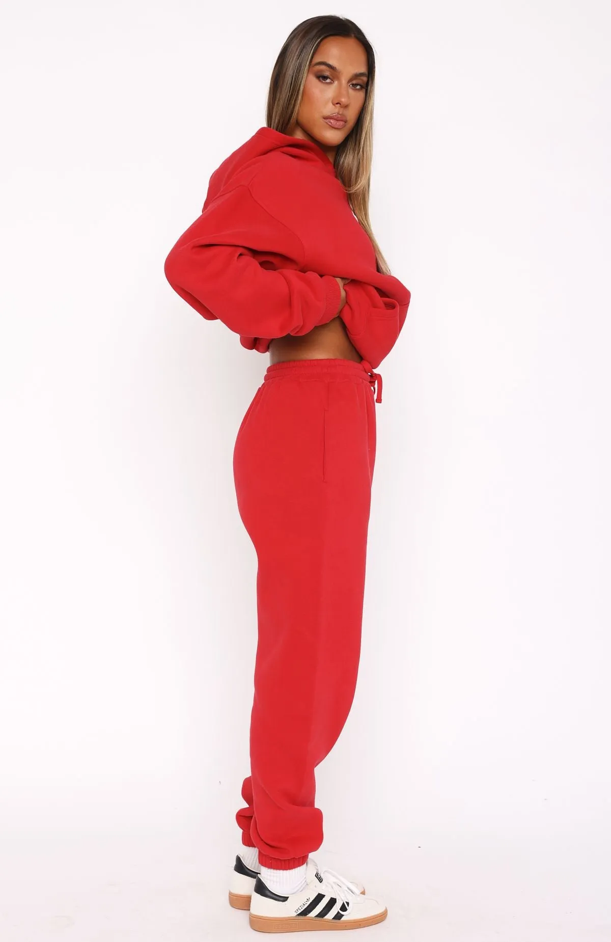 With Love In The Moment Sweatpants Red Comfortable Wear