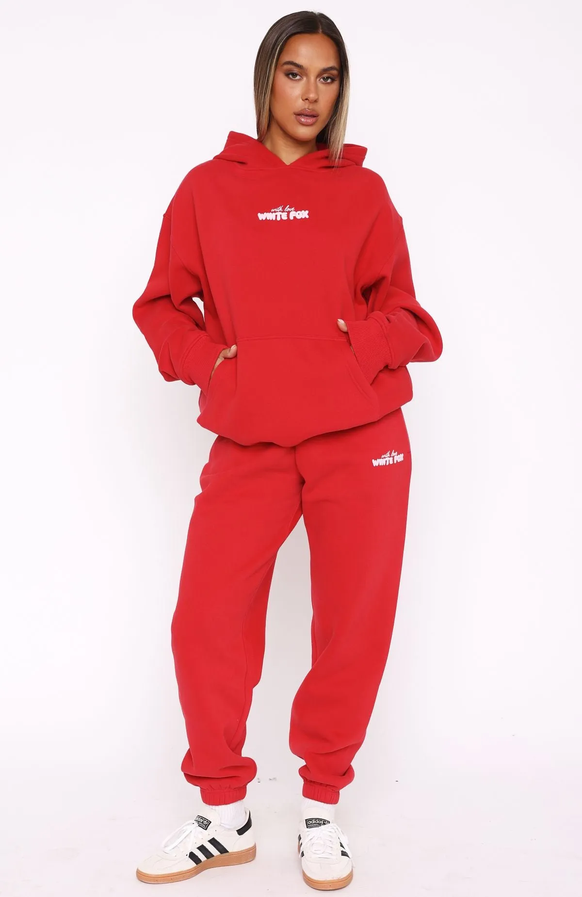 With Love In The Moment Sweatpants Red Comfortable Wear
