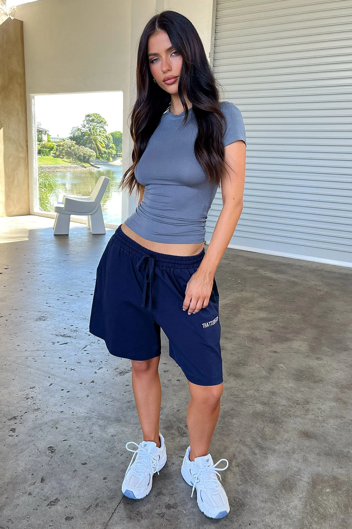 Wrinkle - free Jaska 3/4 Shorts - Navy