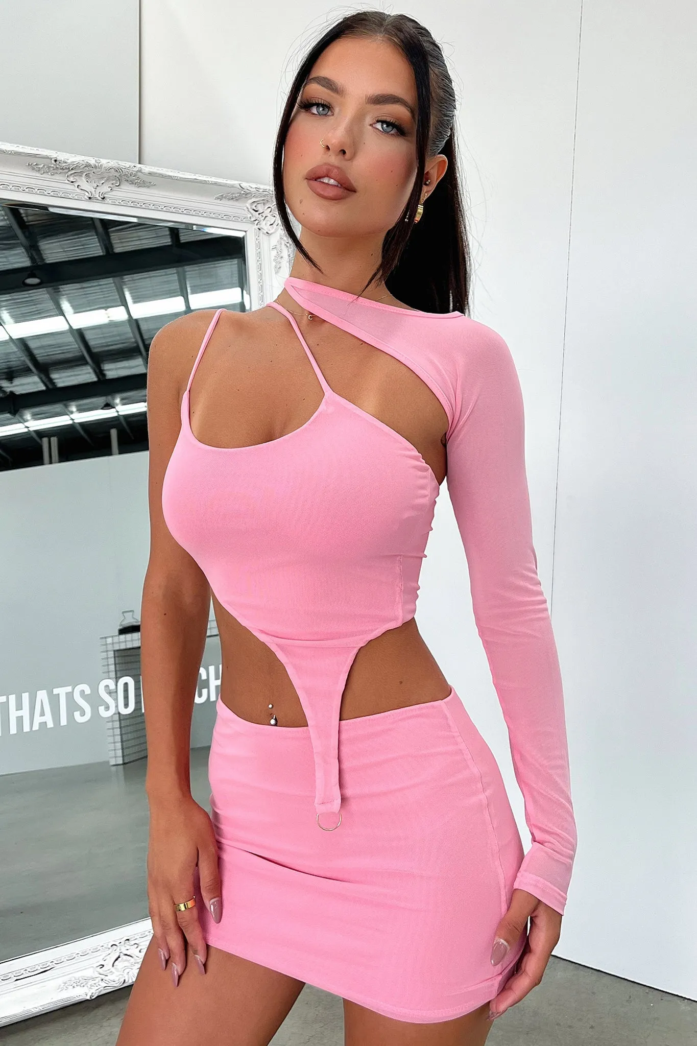 Xia Mini Skirt - Pink Street Fashion