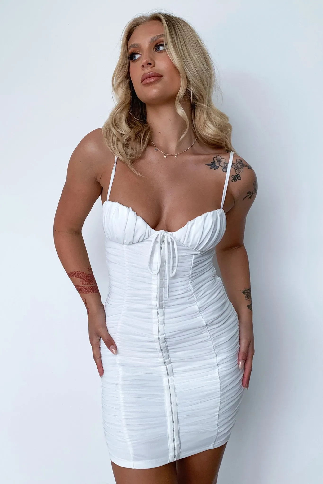 Yellow Sunshine Ezra Dress - White