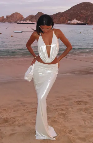 You're So Heartless Maxi Skirt Pearl Flattering-Silhouette