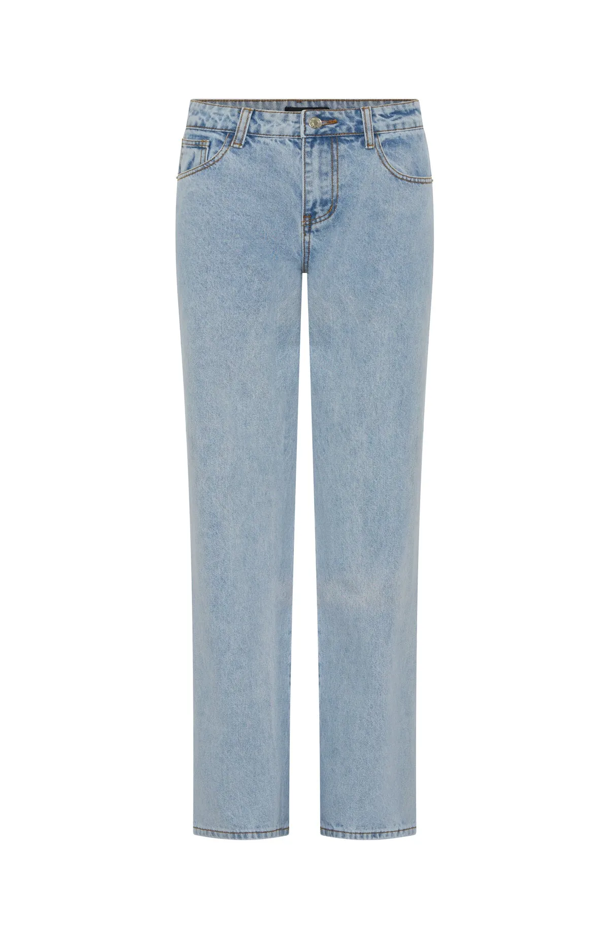 Zara Mid Rise Straight Leg Jeans Light Blue Trendy Street