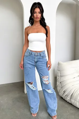 Work Essential Fashionable Waist Zeder Jeans - Blue