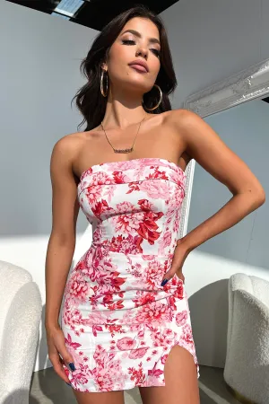 Charms Dress - Pink Floral Crop Cut Fun Shine